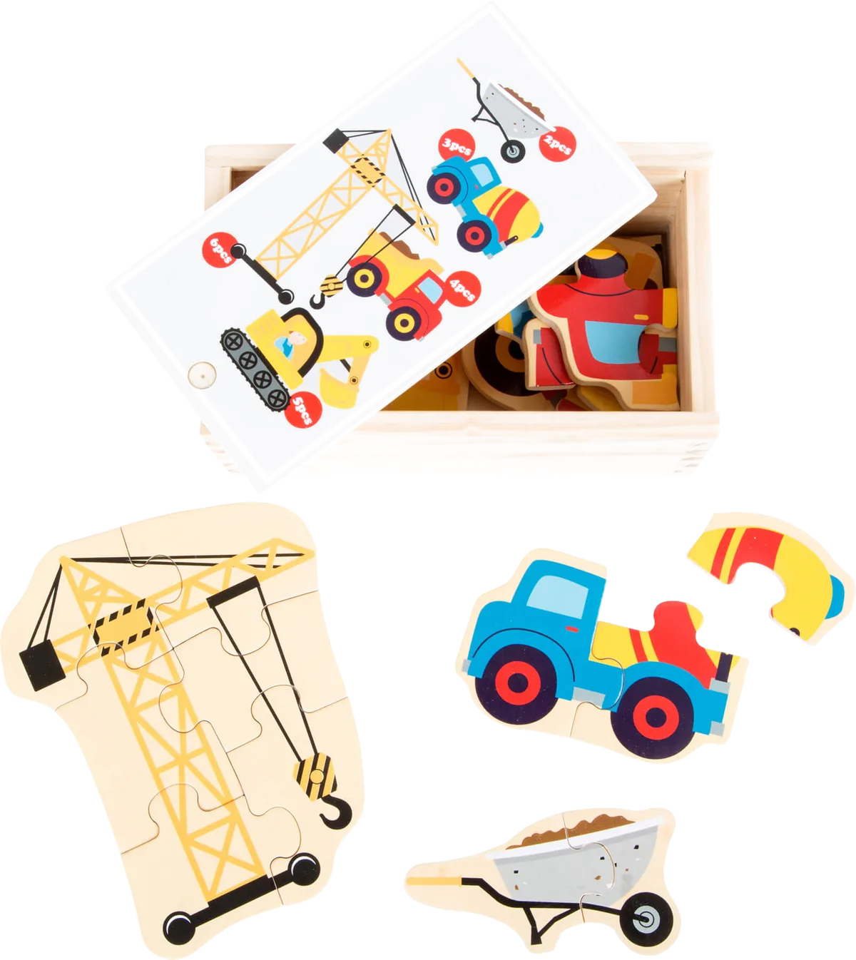 small foot Puzzle in Box, Construction Cars - image 1