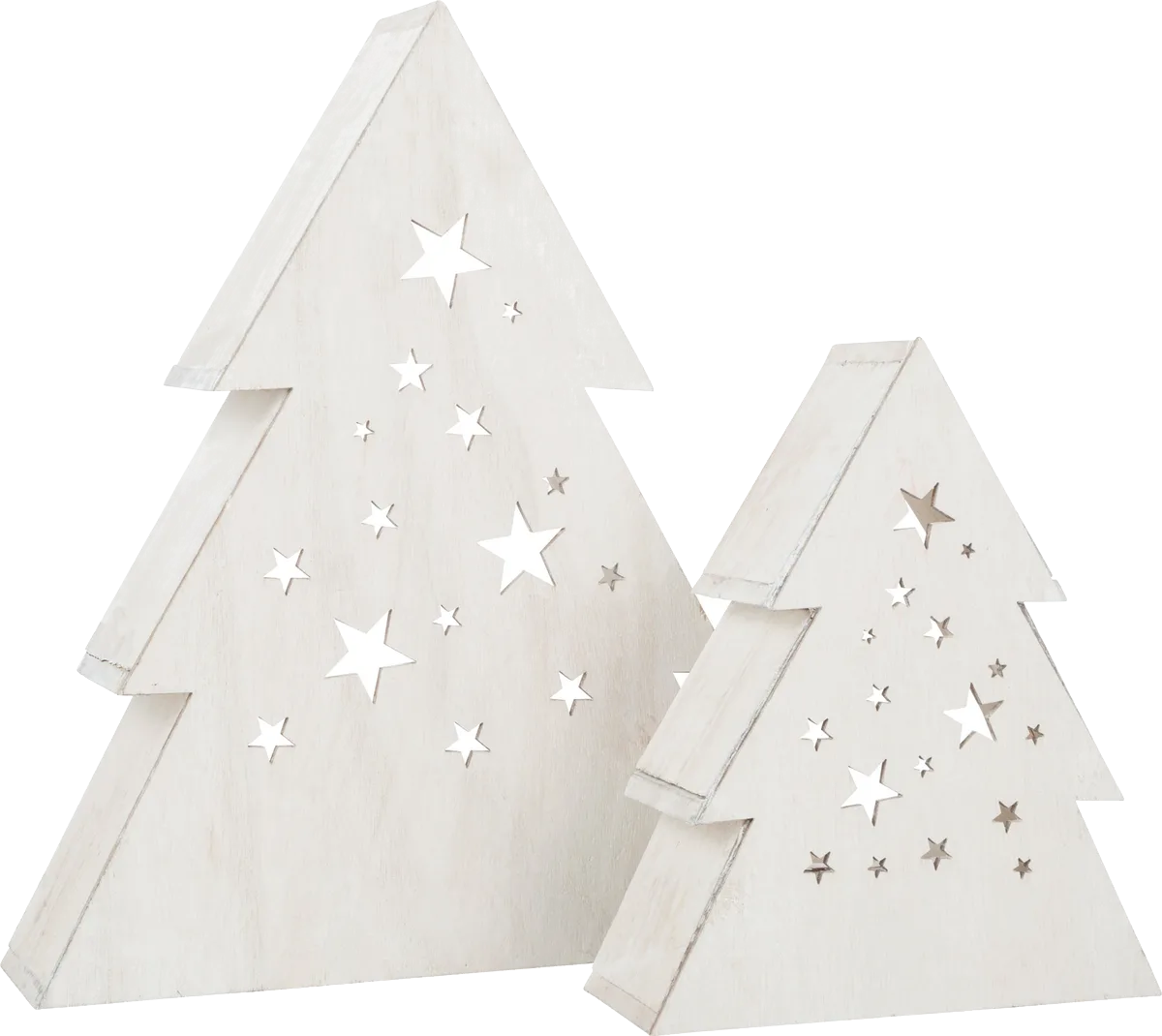 small foot Christmas tree with LED Light (2 pcs), Shabby-Chic - image 1