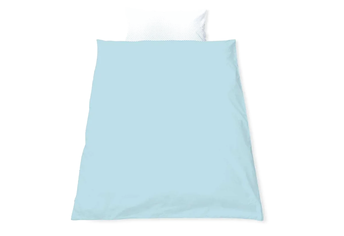 Pinolino Junior Bed Linen Reversible 100x135 cm, Running Stars/Light Blue - image 1