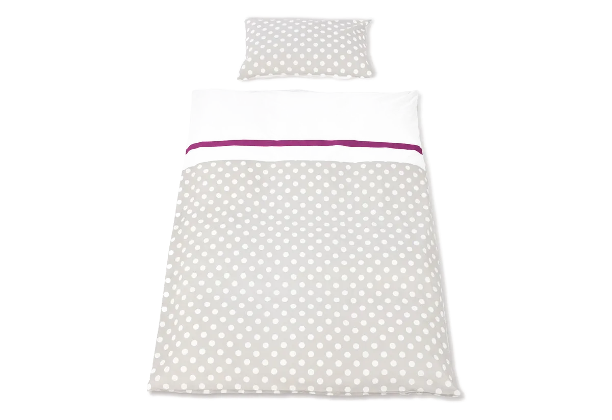 Pinolino Junior Bedding Set 100x135cm / 40x60cm, With Dots/ Grey - image 1