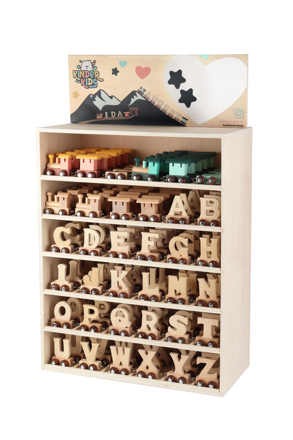 Kinder and Kids Display Letter train (180 pcs.), Natural - image 1