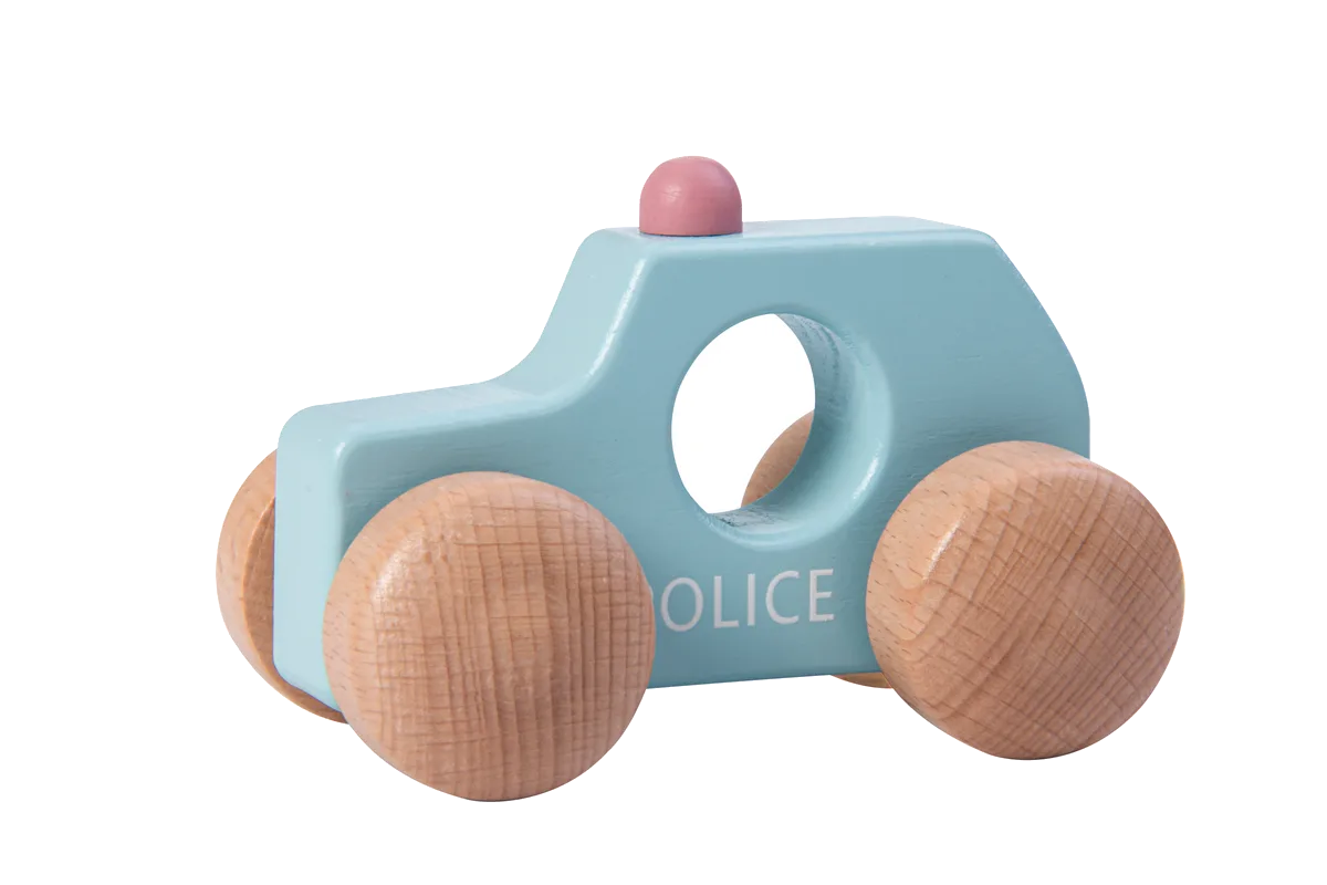 Kinder and Kids Grasping Toy Police Car, Blue - image 1