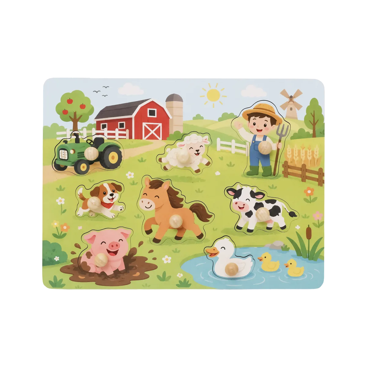 Kinder and Kids Flat Puzzle - Farm Animals - image 1